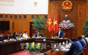 Thủ tướng Phạm Minh Chính chủ trì họp Tổ công tác bảo đảm an ninh năng lượng. (Ảnh: Dương Giang-TTXVN)