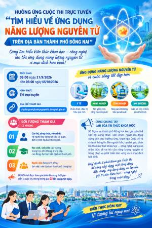 Hưởng ứng Cuộc thi trực tuyến “Tìm hiểu về ứng dụng năng lượng nguyên tử trên địa bàn thành phố Đồng Nai”