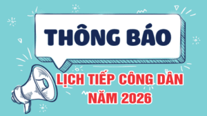 LỊCH TIẾP CÔNG DÂN CỦA SỞ NỘI VỤ NĂM 2026