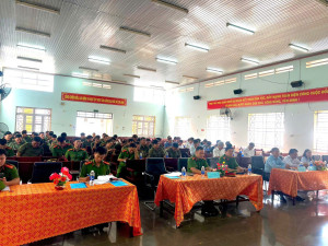 Công an xã Sông Ray tổ chức Hội nghị sơ kết công tác Công an 06 tháng đầu năm, triển khai phương hướng, nhiệm vụ 06 tháng cuối năm 2025