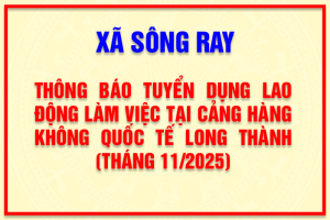Thông báo tuyển dụng lao động làm việc tại Cảng Hàng không Quốc tế Long Thành (Tháng 11/2025)
