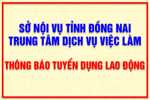THÔNG BÁO TUYỂN DỤNG VIỆC LÀM TỪ TRUNG TÂM DỊCH VỤ VIỆC LÀM SỞ NỘI VỤ TỈNH ĐỒNG NAI