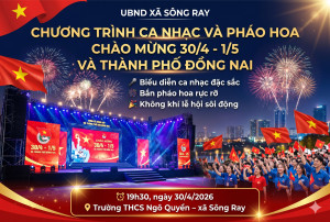 CHƯƠNG TRÌNH CA NHẠC - PHÁO HOA CHÀO MỪNG 30/4 - 1/5 VÀ THÀNH PHỐ ĐỒNG NAI