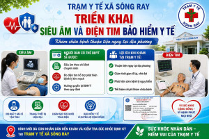 [THÔNG BÁO] TRẠM Y TẾ XÃ SÔNG RAY CHÍNH THỨC TRIỂN KHAI DỊCH VỤ SIÊU ÂM VÀ ĐIỆN TIM BẢO HIỂM Y TẾ