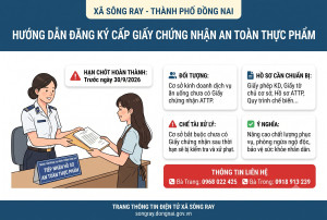 THÔNG BÁO HƯỚNG DẪN ĐĂNG KÝ CẤP GIẤY CHỨNG NHẬN CƠ SỞ ĐỦ ĐIỀU KIỆN AN TOÀN THỰC PHẨM ĐỐI VỚI CÁC CƠ SỞ KINH DOANH DỊCH VỤ ĂN UỐNG TRÊN ĐỊA BÀN
