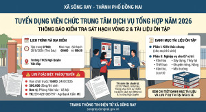 THÔNG BÁO TỔ CHỨC KIỂM TRA SÁT HẠCH VÒNG 2 VÀ DANH MỤC TÀI LIỆU ÔN TẬP KỲ TUYỂN DỤNG VIÊN CHỨC XÃ SÔNG RAY NĂM 2026