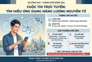 THÔNG BÁO CUỘC THI TRỰC TUYẾN "TÌM HIỂU VỀ ỨNG DỤNG NĂNG LƯỢNG NGUYÊN TỬ TRÊN ĐỊA BÀN THÀNH PHỐ ĐỒNG NAI"