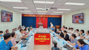 Lãnh đạo Sở Tư pháp làm việc với Trung tâm Trợ giúp pháp lý Nhà nước thành phố Đồng Nai