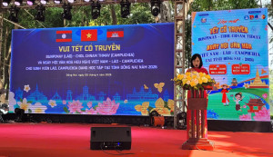 Phó chủ tịch UBND tỉnh Nguyễn Thị Hoàng phát biểu tại chương trình