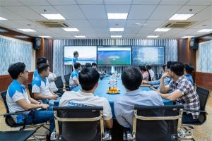 Làm việc với Công ty Cổ phần Tư vấn thiết kế cảng - kỹ thuật biển (Portcoast) để nghe báo cáo kết quả khảo sát, lập mô hình số phường Trảng Dài và tham quan các công nghệ số hóa