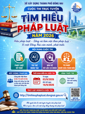 SỞ XÂY DỰNG TRIỂN KHAI CUỘC THI TRỰC TUYẾN “TÌM HIỂU PHÁP LUẬT” NĂM 2026
