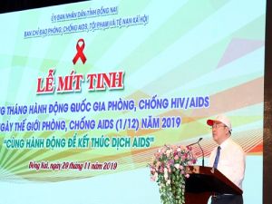 Mít tinh hưởng ứng tháng hành động quốc gia phòng, chống HIV/AIDS năm 2019