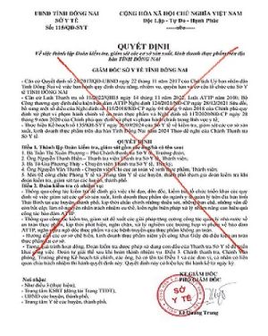 Giả mạo văn bản Sở Y tế Đồng Nai để kiểm tra các cơ sở sản xuất, kinh doanh thực phẩm