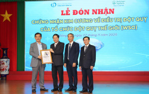 Bệnh viện ĐK Thống Nhất đón nhận chứng nhận Kim cương của Hội Đột quỵ Thế giới