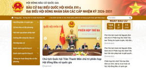 Trang Thông tin điện tử về cuộc bầu cử đại biểu Quốc hội khóa xvi và đại biểu hội Đồng nhân dân các cấp nhiệm kỳ 2026–2031