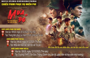 Xã Tà Lài phối hợp với Tập đoàn Công nghiệp -Viễn thông Quân đội (Viettel) chiếu phim " Mưa đỏ" phục vụ Nhân dân