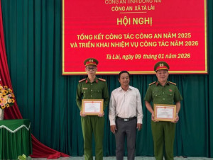 Công an xã Tà Lài tổ chức Hội nghị tổng kết nhiệm vụ công tác Công an năm 2025
