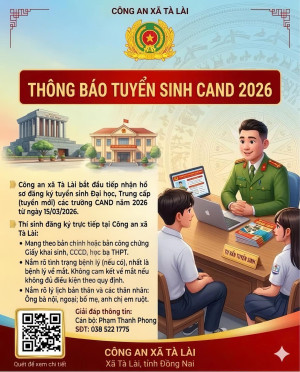 Thông báo thông tin tuyển sinh năm 2026 của Công an tỉnh Đồng Nai