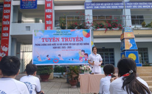 Trường THCS Hòa Bình tổ chức tuyên truyền phòng, chống đuối nước và bạo lực học đường