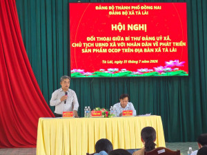 Xã Tà Lài tổ chức Hội nghị đối thoại giữa người đứng đầu cấp ủy, chính quyền với Nhân dân về phát triển sản phẩm OCOP