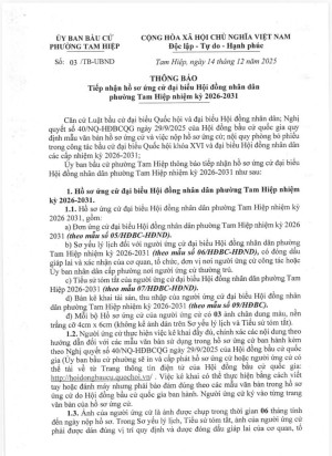 UỶ BAN BẦU CỬ THÔNG BÁO