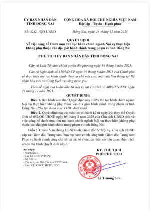 Ủy ban nhân dân tỉnh Đồng Nai ban hành Quyết định số...