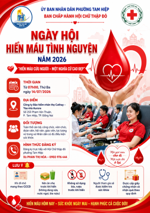 Thông báo về việc tổ chức Ngày hội hiến máu tình nguyện năm...