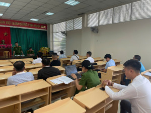 Công an phường Tam Phước tăng cường tuyên truyền dịp Tết Nguyên đán