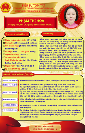 CHÂN DUNG NHỮNG NGƯỜI ỨNG CỬ ĐẠI BIỂU HĐND PHƯỜNG TAM PHƯỚC NHIỆM KỲ 2026-2031