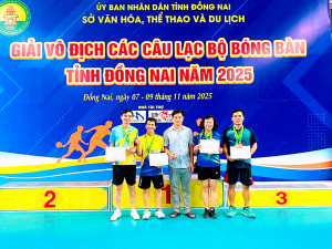 XÃ TÂN HƯNG GIÀNH 4 HUY CHƯƠNG TẠI GIẢI VÔ ĐỊCH CÁC CÂU LẠC BỘ BÓNG BÀN TỈNH ĐỒNG NAI NĂM 2025