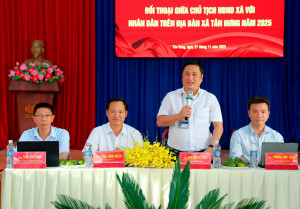 TÂN HƯNG TỔ CHỨC HỘI NGHỊ ĐỐI THOẠI GIỮA CHỦ TỊCH UBND XÃ VỚI NHÂN DÂN