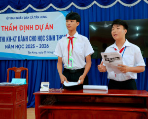 TÂN HƯNG THẨM ĐỊNH CÁC DỰ ÁN CUỘC THI KHOA HỌC – KỸ THUẬT DÀNH CHO HỌC SINH THCS NĂM HỌC 2025–2026
