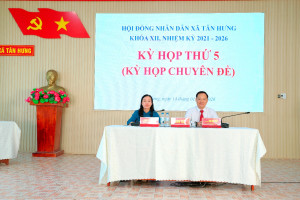 HĐND XÃ TÂN HƯNG TỔ CHỨC KỲ HỌP THỨ 5 (CHUYÊN ĐỀ), KHÓA XII