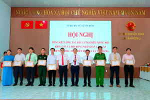 XÃ TÂN HƯNG TỔNG KẾT CÔNG TÁC BẦU CỬ ĐẠI BIỂU QUỐC HỘI KHÓA XVI VÀ ĐẠI BIỂU HĐND CÁC CẤP NHIỆM KỲ 2026 - 2031