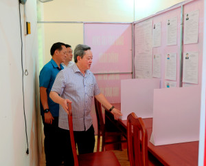 TRƯỞNG BAN NỘI CHÍNH TỈNH ỦY KIỂM TRA CÔNG TÁC CHUẨN BỊ BẦU CỬ TẠI XÃ TÂN HƯNG