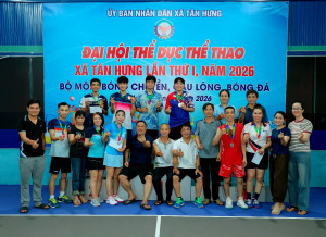 XÃ TÂN HƯNG: SÔI NỔI GIẢI CẦU LÔNG ĐẠI HỘI TDTT LẦN THỨ I NĂM 2026