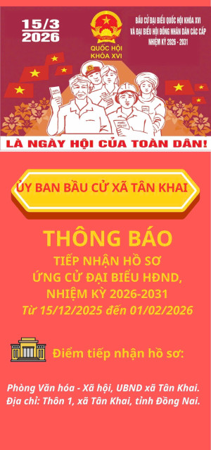 THÔNG BÁO VỀ VIỆC: TIẾP NHẬN HỒ SƠ ỨNG CỬ ĐẠI BIỂU HĐND, NHIỆM KỲ 2026-2031