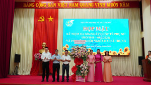 XÃ TÂN KHAI HỌP MẶT KỶ NIỆM 116 NĂM NGÀY QUỐC TẾ PHỤ NỮ 8/3 VÀ 1986 NĂM KHỞI NGHĨA HAI BÀ TRƯNG