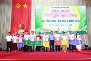 TRƯỜNG TIỂU HỌC ĐỒNG NƠ NHẤT TOÀN ĐOÀN LIÊN HOAN VĂN NGHỆ QUẦN CHÚNG XÃ TÂN KHAI LẦN THỨ I NĂM 2026