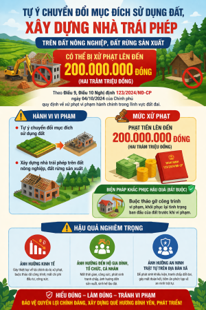 CẢNH BÁO: XÂY DỰNG TRÁI PHÉP TRÊN ĐẤT NÔNG NGHIỆP, ĐẤT RỪNG SẢN XUẤT CÓ THỂ BỊ XỬ PHẠT NẶNG