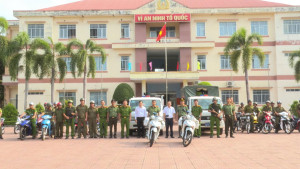 CÔNG AN XÃ TÂN KHAI, TỈNH ĐỒNG NAI TỔ CHỨC LỄ RA QUÂN THỰC HIỆN ĐỢT CAO ĐIỂM TẤN CÔNG, TRẤN ÁP TỘI PHẠM