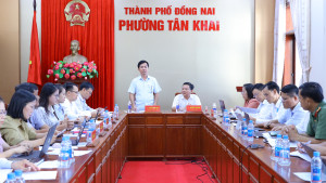 ĐOÀN GIÁM SÁT BAN PHÁP CHẾ HĐND THÀNH PHỐ LÀM VIỆC TẠI TÂN KHAI