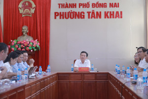 PHƯỜNG TÂN KHAI LẤY Ý KIẾN ĐỐI VỚI ĐỀ ÁN SẮP XẾP, ĐỔI TÊN CÁC KHU PHỐ