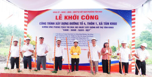 TÂN KHAI KHỞI CÔNG CÔNG TRÌNH GIAO THÔNG ĐẦU TIÊN HƯỞNG ỨNG PHONG TRÀO THI ĐUA 365 NGÀY XÂY DỰNG ĐÔ THỊ “SÁNG – XANH – SẠCH – ĐẸP”