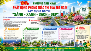 PHƯỜNG TÂN KHAI PHÁT ĐỘNG PHONG TRÀO THI ĐUA 365 NGÀY XÂY DỰNG ĐÔ THỊ "SÁNG - XANH - SẠCH - ĐẸP"