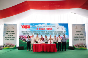 PHƯỜNG TÂN KHAI PHÁT ĐỘNG PHONG TRÀO THI ĐUA 365 NGÀY XÂY DỰNG ĐÔ THỊ “SÁNG – XANH – SẠCH – ĐẸP” VÀ TRỒNG TUYẾN ĐƯỜNG HOA CHÀO MỪNG THÀNH LẬP PHƯỜNG