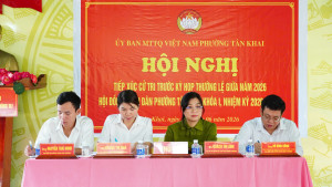 ĐẠI BIỂU HĐND PHƯỜNG TÂN KHAI QUÁCH THỊ ÁNH TIẾP XÚC CỬ TRI TRƯỚC KỲ HỌP THƯỜNG LỆ GIỮA NĂM 2026 CỦA HĐND PHƯỜNG