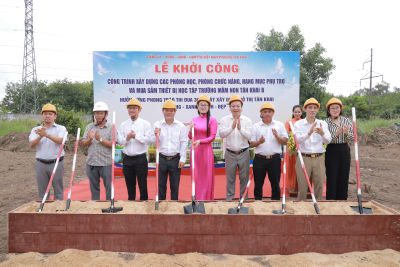 TÂN KHAI KHỞI CÔNG CÔNG TRÌNH PHÒNG HỌC VÀ CÁC HẠNG MỤC PHỤ TRỢ HƯỞNG ỨNG ĐỢT THI ĐUA ĐẶC BIỆT “500 NGÀY ĐÊM” CỦA THÀNH ỦY ĐỒNG NAI