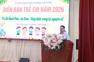 PHƯỜNG TÂN KHAI: 75 HỌC SINH THAM GIA DIỄN ĐÀN TRẺ EM NĂM 2026