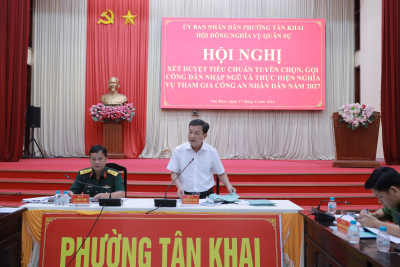 TÂN KHAI XÉT DUYỆT TIÊU CHUẨN TUYỂN CHỌN, GỌI CÔNG DÂN NHẬP NGŨ VÀ THỰC HIỆN NGHĨA VỤ THAM GIA CÔNG AN NHÂN DÂN NĂM 2027